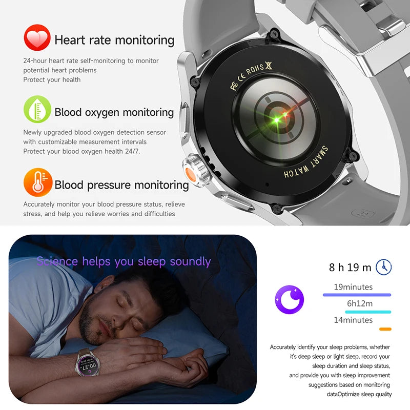S4 Ultra Outdoor Sports Smart Watch  AMOLED Screen NFC GPS Compass Heart rate Waterproof Bluetooth Call SmartWatch
