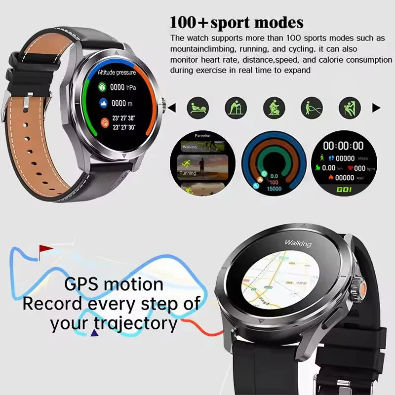 S4 Ultra Outdoor Sports Smart Watch  AMOLED Screen NFC GPS Compass Heart rate Waterproof Bluetooth Call SmartWatch